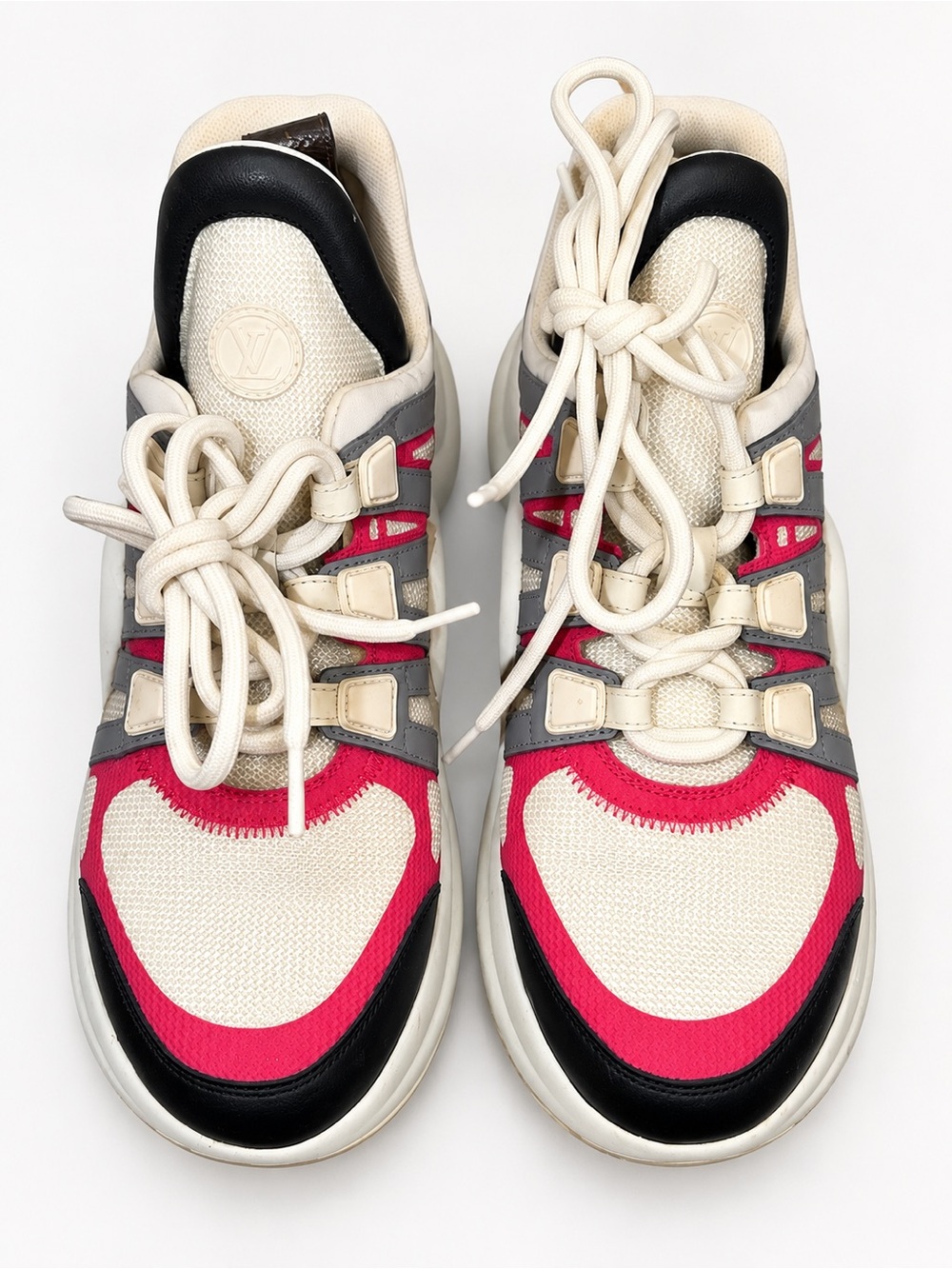 Louis Vuitton Women’s Cream, Pink & Black Athletic Sneakers